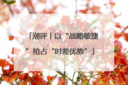 潮评丨以“战略敏捷”抢占“时差优势”