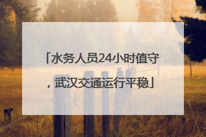 水务人员24小时值守，武汉交通运行平稳