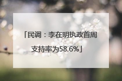 民调：李在明执政首周支持率为58.6%