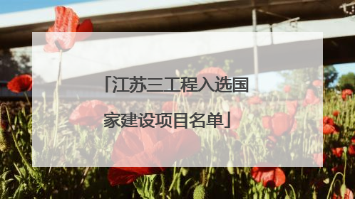 江苏三工程入选国家建设项目名单