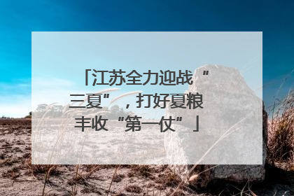 江苏全力迎战“三夏”，打好夏粮丰收“第一仗”