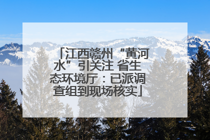 江西赣州“黄河水”引关注 省生态环境厅：已派调查组到现场核实