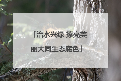 治水兴绿 擦亮美丽大同生态底色