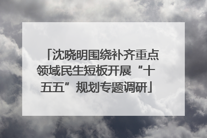沈晓明围绕补齐重点领域民生短板开展“十五五”规划专题调研