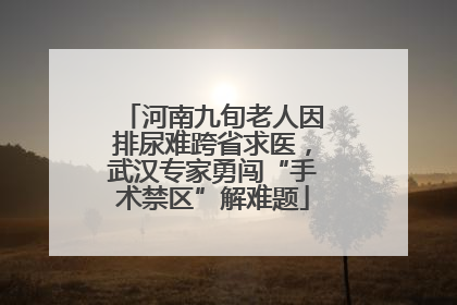 河南九旬老人因排尿难跨省求医，武汉专家勇闯“手术禁区”解难题