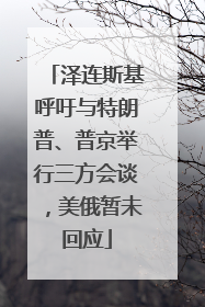 泽连斯基呼吁与特朗普、普京举行三方会谈，美俄暂未回应
