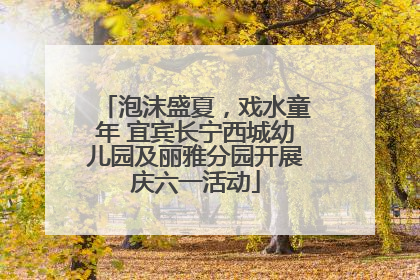 泡沫盛夏，戏水童年 宜宾长宁西城幼儿园及丽雅分园开展庆六一活动