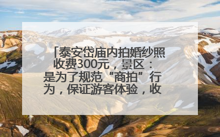 泰安岱庙内拍婚纱照收费300元，景区：是为了规范“商拍”行为，保证游客体验，收取费用全部上交国库