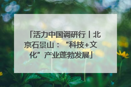 活力中国调研行丨北京石景山：“科技+文化”产业蓬勃发展
