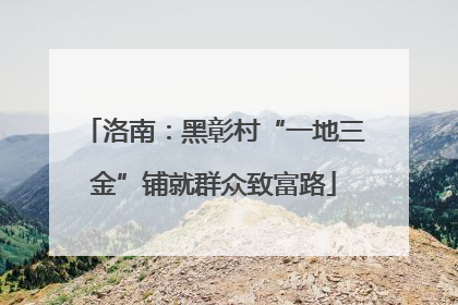 洛南：黑彰村“一地三金”铺就群众致富路