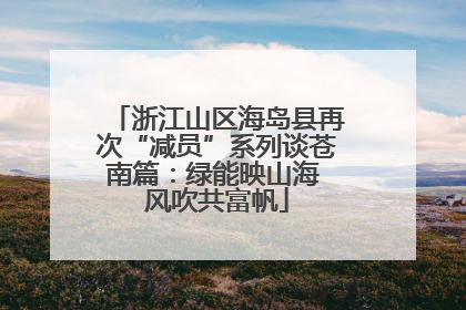 浙江山区海岛县再次“减员”系列谈苍南篇：绿能映山海 风吹共富帆
