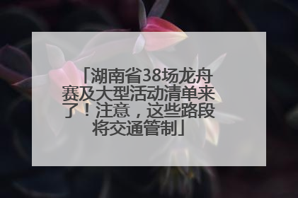湖南省38场龙舟赛及大型活动清单来了！注意，这些路段将交通管制
