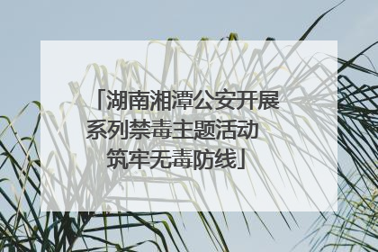 湖南湘潭公安开展系列禁毒主题活动 筑牢无毒防线