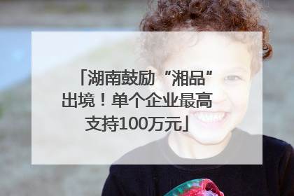 湖南鼓励“湘品”出境！单个企业最高支持100万元