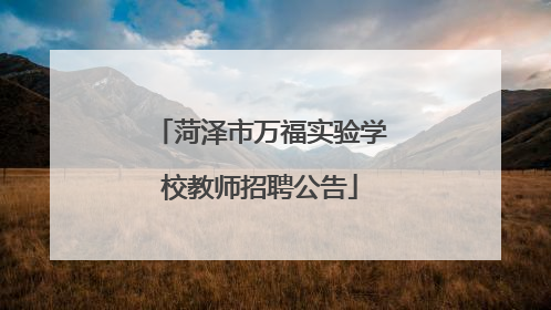 菏泽市万福实验学校教师招聘公告