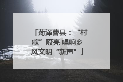 菏泽曹县：“村歌”嘹亮 唱响乡风文明“新声”