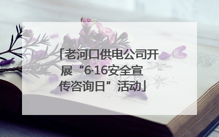 老河口供电公司开展“6·16安全宣传咨询日”活动