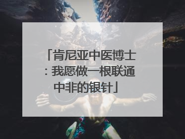 肯尼亚中医博士：我愿做一根联通中非的银针