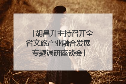 胡昌升主持召开全省文旅产业融合发展专题调研座谈会