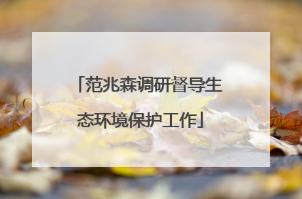 范兆森调研督导生态环境保护工作