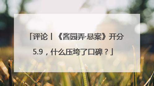 评论丨《酱园弄·悬案》开分5.9，什么压垮了口碑？