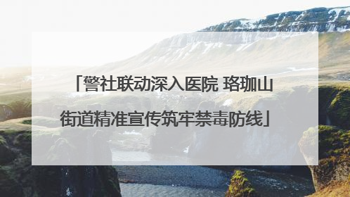 警社联动深入医院 珞珈山街道精准宣传筑牢禁毒防线