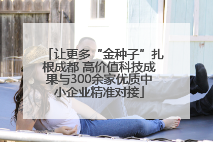 让更多“金种子”扎根成都 高价值科技成果与300余家优质中小企业精准对接