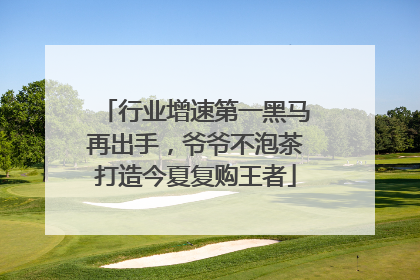 行业增速第一黑马再出手，爷爷不泡茶打造今夏复购王者