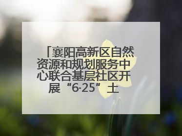 襄阳高新区自然资源和规划服务中心联合基层社区开展“6·25”土地日宣传活动