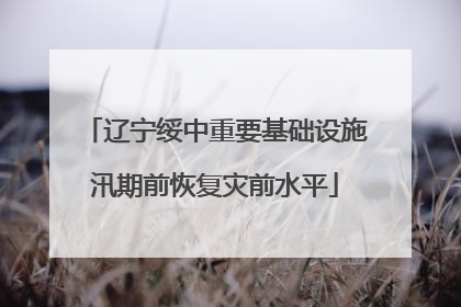 辽宁绥中重要基础设施汛期前恢复灾前水平
