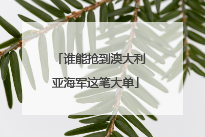 谁能抢到澳大利亚海军这笔大单