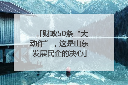 财政50条“大动作”，这是山东发展民企的决心