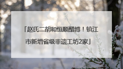 赵氏二胡和恒顺醋博！镇江市新增省级非遗工坊2家