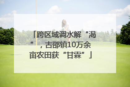 跨区域调水解“渴”，古邵镇10万余亩农田获“甘霖”