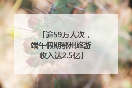 逾59万人次，端午假期鄂州旅游收入达2.5亿