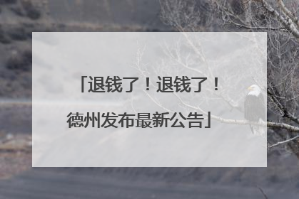 退钱了！退钱了！德州发布最新公告