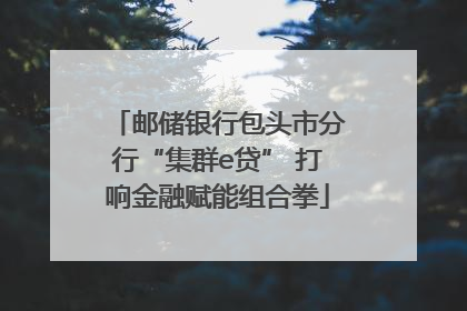邮储银行包头市分行“集群e贷” 打响金融赋能组合拳