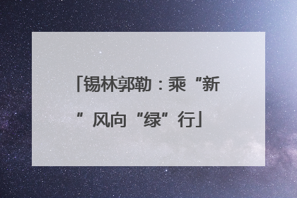 锡林郭勒：乘“新”风向“绿”行
