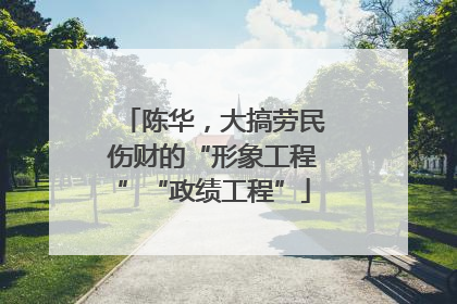 陈华，大搞劳民伤财的“形象工程”“政绩工程”
