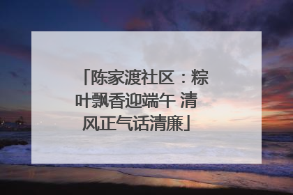陈家渡社区：粽叶飘香迎端午 清风正气话清廉
