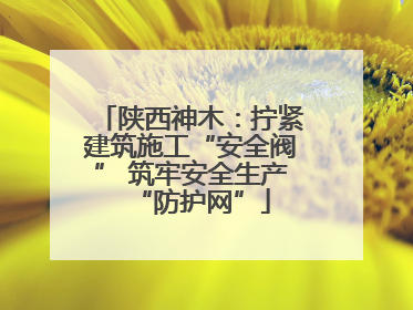 陕西神木：拧紧建筑施工“安全阀” 筑牢安全生产“防护网”