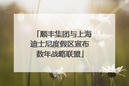 顺丰集团与上海迪士尼度假区宣布数年战略联盟