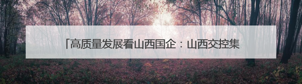 高质量发展看山西国企：山西交控集团开展“世界环境日”主题系列活动