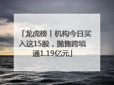 龙虎榜丨机构今日买入这15股，抛售跨境通1.19亿元