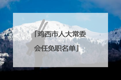 鸡西市人大常委会任免职名单