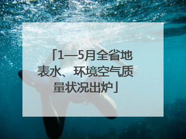 1—5月全省地表水、环境空气质量状况出炉