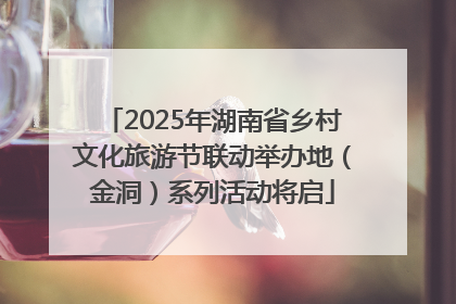 2025年湖南省乡村文化旅游节联动举办地（金洞）系列活动将启