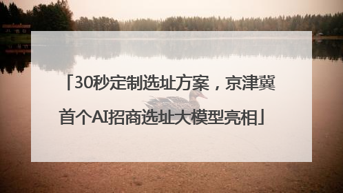30秒定制选址方案，京津冀首个AI招商选址大模型亮相