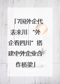 7国外企代表来川 “外企看四川”搭建中外企业合作桥梁
