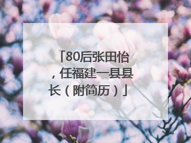 80后张田怡，任福建一县县长（附简历）